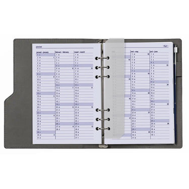 6407-25-26 210 x 144 mm A5 6 Ring Agenda Fille semaine nl en (un peu rouille sur le ringbinder!) + Dossier de stockage 2025 2026